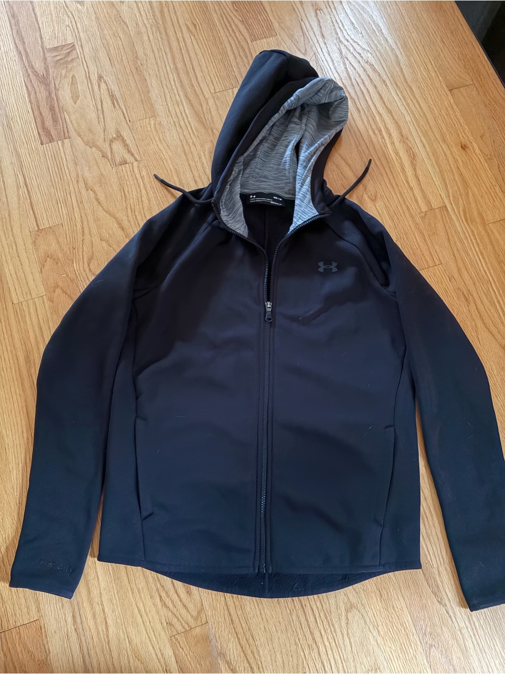 Under Armour Men’s Black Hooded Performance Jacket with Gray Lining